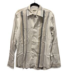 STANZA Men's Striped 100% cotton Button-Down Shirt